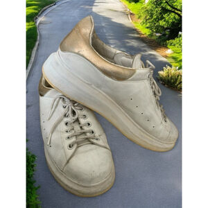 Alexander McQueen Men’s White Gold Sneakers